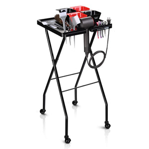 Magnetic Salon Tray Folding Service Cart with Drawer