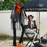 7ft Halloween Pumpkin Scarecrow Decoration Motion & Touch Activated