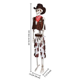 Halloween Cowboy Skeleton Life Size 5.4ft Lawn Skeleton Decoration