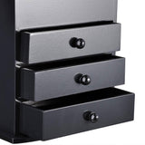 Tabletop Mirrored Jewelry Box Organizer Cabinet - Black