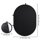 5'x6.5' Collapsible Chromakey Black White Backdrop