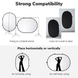 5'x6.5' Collapsible Chromakey Black White Backdrop