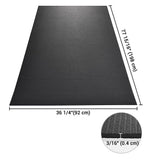 Medium Yoga Mat Home Gym Flooring Exercise Mat Black 6.5x3ft