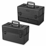 Byootique Black Aluminum Key-locked Makeup Train Case with Drawer
