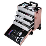 Byootique 4in1 Rose Rolling Makeup Case with Drawers on Wheels