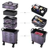 Byootique Snake Print Purple Rolling Makeup Hairstylist Case 3in1