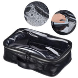 Byootique Black Leather Rolling Makeup Nail Hair Tools Case