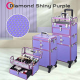 2 in 1 Rolling Makeup Nail Storage Case with Drawer