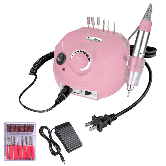 Pink Nail Art Drill Machine Kit (Bits included)
