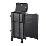 Portable Vendor Jewelry Display Case with Wheels 20 Trays 33"H