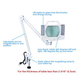 White Magnifier Lamp with Table Clamp & Handle