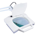 White Magnifier Lamp with Table Clamp & Handle