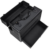 Byootique Black Aluminum Key-locked Makeup Train Case with Drawer