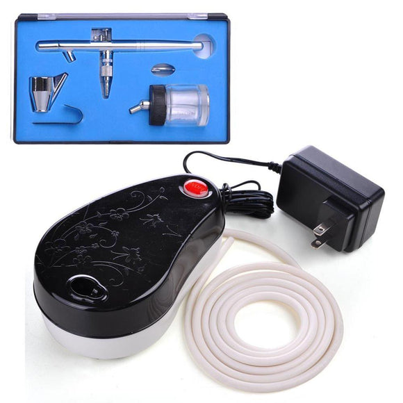 0.35mm Dual-Action Airbrush Air Compressor Kit w/ Bottle – The